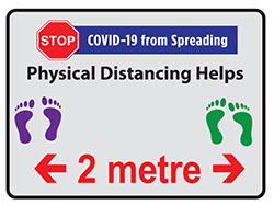Floor Display Sticker - Physical Distancing Reminder to help Flatten the Curve