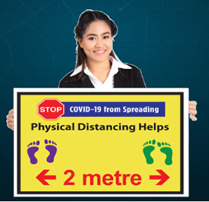 50% Discount Subsidy - Cheapest Physical Distancing Floor Sticker Decal for Business Re-Opening, produced 1 Day in Vancouver