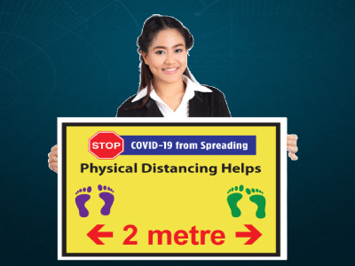 50% Discount Subsidy - Cheapest Physical Distancing Floor Sticker Decal for Business Re-Opening, produced 1 Day in Vancouver