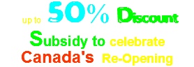  up to 50% Discount  Subsidy to celebrate Canada's Re-Opening 